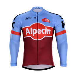 maillot de verano de manga larga - KATUSHA 2018 SUMMER - granate/azul claro/rojo