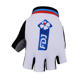 guantes de dedos cortos - FDJ 2018 - blanco/azul