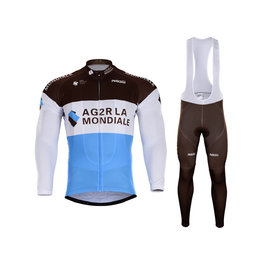 BONAVELO jersey y pantalón de invierno - AG2R 2018 WINTER - marrón/blanco/azul