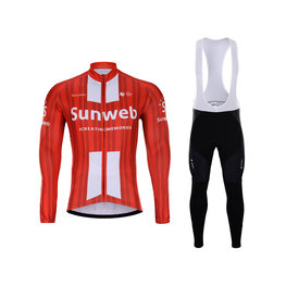BONAVELO jersey y pantalón de invierno - SUNWEB 2020 WINTER - rojo/blanco/negro