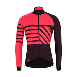 SANTINI maillot de invierno de manga larga - SVOLTA WINTER - negro/granate