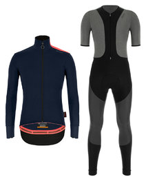 SANTINI chaqueta y pantalón de invierno - VEGA XTREME - negro/gris/azul