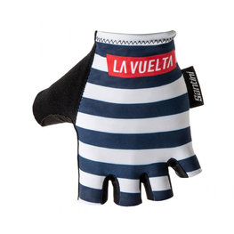SANTINI guantes de dedos cortos - LA VUELTA 2018 - blanco/azul/negro