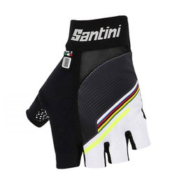 SANTINI guantes de dedos cortos - UCI GEL - negro/blanco