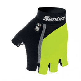 SANTINI guantes de dedos cortos - GEL MANIA - amarillo/negro