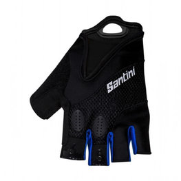 SANTINI guantes de dedos cortos - ATOM - negro/azul