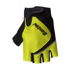 SANTINI guantes de dedos cortos - STUDIO - negro/amarillo