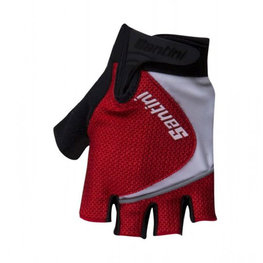 SANTINI guantes de dedos cortos - STUDIO - negro/rojo