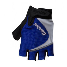 SANTINI guantes de dedos cortos - STUDIO - negro/turquesa