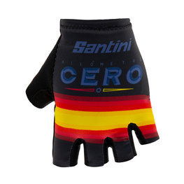 SANTINI guantes de dedos cortos - LA VUELTA 2019 - negro/rojo/amarillo