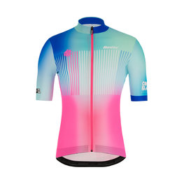 SANTINI jersey de manga corta - LA VUELTA 2019 - azul claro/rosa