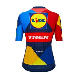 SANTINI jersey de manga corta - LIDL TREK 2024 LADY - amarillo/rojo/azul