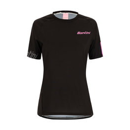 SANTINI jersey de manga corta - SASSO MTB LADY - negro/rosa