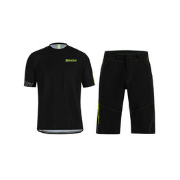 SANTINI Maillot y pantalón MTB - SASSO MTB - negro