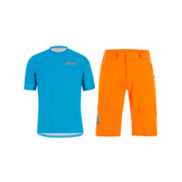 SANTINI Maillot y pantalón MTB - SASSO MTB - turquesa/naranja