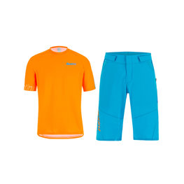 SANTINI Maillot y pantalón MTB - SASSO MTB - turquesa/naranja