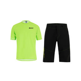 SANTINI Maillot y pantalón MTB - SASSO MTB  - verde/negro