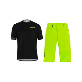 SANTINI Maillot y pantalón MTB - SASSO MTB - verde/negro