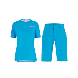 SANTINI Maillot y pantalón MTB - SASSO MTB LADY - turquesa