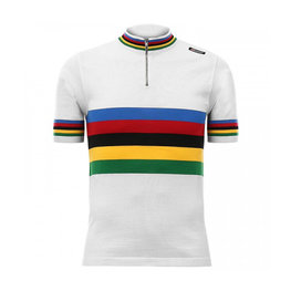 SANTINI jersey de manga corta - UCI EROICA - blanco/arcoíris