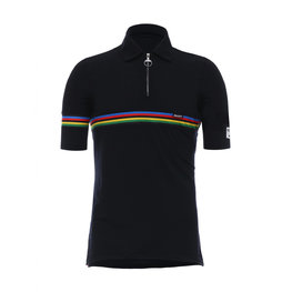 SANTINI Camiseta de manga corta - UCI RAINBOW WOOL - arcoíris/negro