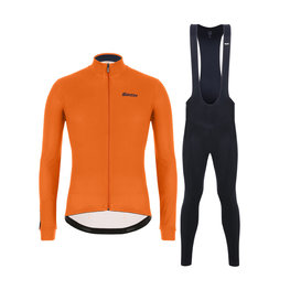 SANTINI jersey y pantalón de invierno - COLORE WINTER II - negro/naranja