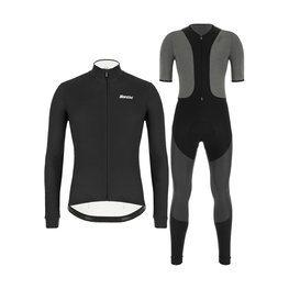 SANTINI jersey y pantalón de invierno - COLORE WINTER - negro/gris