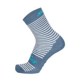 SANTINI calcetines clásicos - MILLE - azul claro/blanco