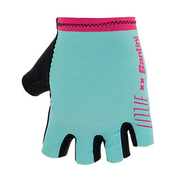 SANTINI guantes de dedos cortos - LUCE - rosa/turquesa