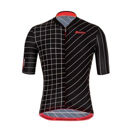 SANTINI jersey de manga corta - SLEEK DINAMO - negro/rojo