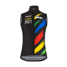 SANTINI chaleco - UCI WC FLANDERS 2021 - arcoíris/negro