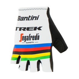 SANTINI guantes de dedos cortos - TREK SEGAFREDO 2020 - blanco/multicolor