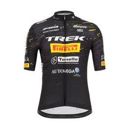 SANTINI jersey de manga corta - TREK PIRELLI MTB 20 - negro/blanco/amarillo