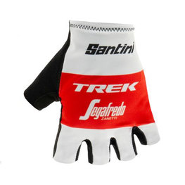 SANTINI guantes de dedos cortos - TREK 2019 RACE - blanco/rojo