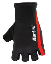 SANTINI guantes de dedos cortos - X IRONMAN VIS - negro/rojo
