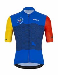 SANTINI jersey de manga corta - NIBALI SQUALO - rojo/azul/amarillo