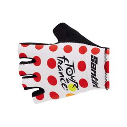 SANTINI guantes de dedos cortos - TOUR DE FRANCE 2024 - blanco/rojo