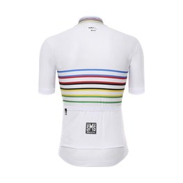 SANTINI jersey de manga corta - UCI WORLD CHAMPION MASTER - blanco/arcoíris