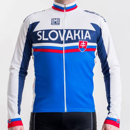 SANTINI maillot de verano de manga larga - TEAM SLOVAKIA '17 LS - rojo/azul/blanco