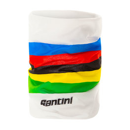 SANTINI calentador de cuello - UCI RAINBOW - blanco/arcoíris