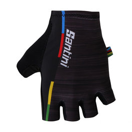 SANTINI guantes de dedos cortos - UCI RAINBOW - negro