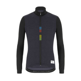SANTINI maillot de invierno de manga larga - UCI RAINBOW WINTER - negro
