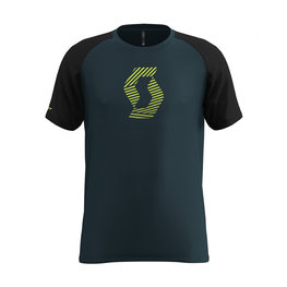SCOTT Camiseta de manga corta - 10 ICON RAGLAN - negro/azul