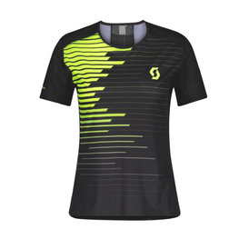 SCOTT Camiseta de manga corta - RC RUN LADY - negro/amarillo