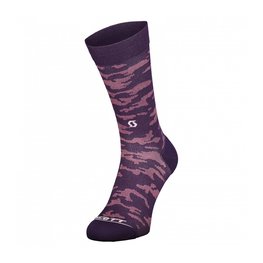 SCOTT calcetines clásicos - TRAIL CAMO CREW - púrpura/blanco