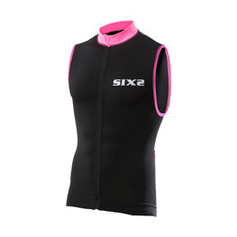 SIX2 maillot sin mangas - BIKE2 STRIPES - rosa/negro