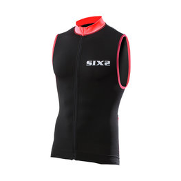 SIX2 maillot sin mangas - BIKE2 STRIPES - negro/rojo