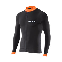 SIX2 maillot de verano de manga larga - BIKE4 STRIPES - naranja/negro