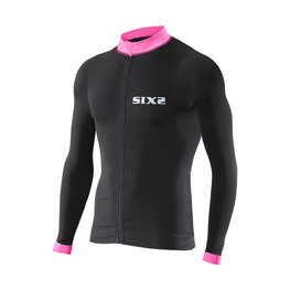 SIX2 maillot de verano de manga larga - BIKE4 STRIPES - rosa/negro