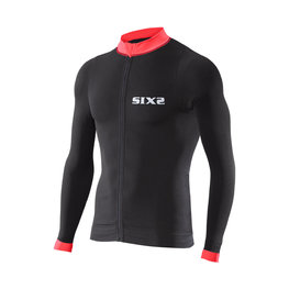 SIX2 maillot de verano de manga larga - BIKE4 STRIPES - negro/rojo